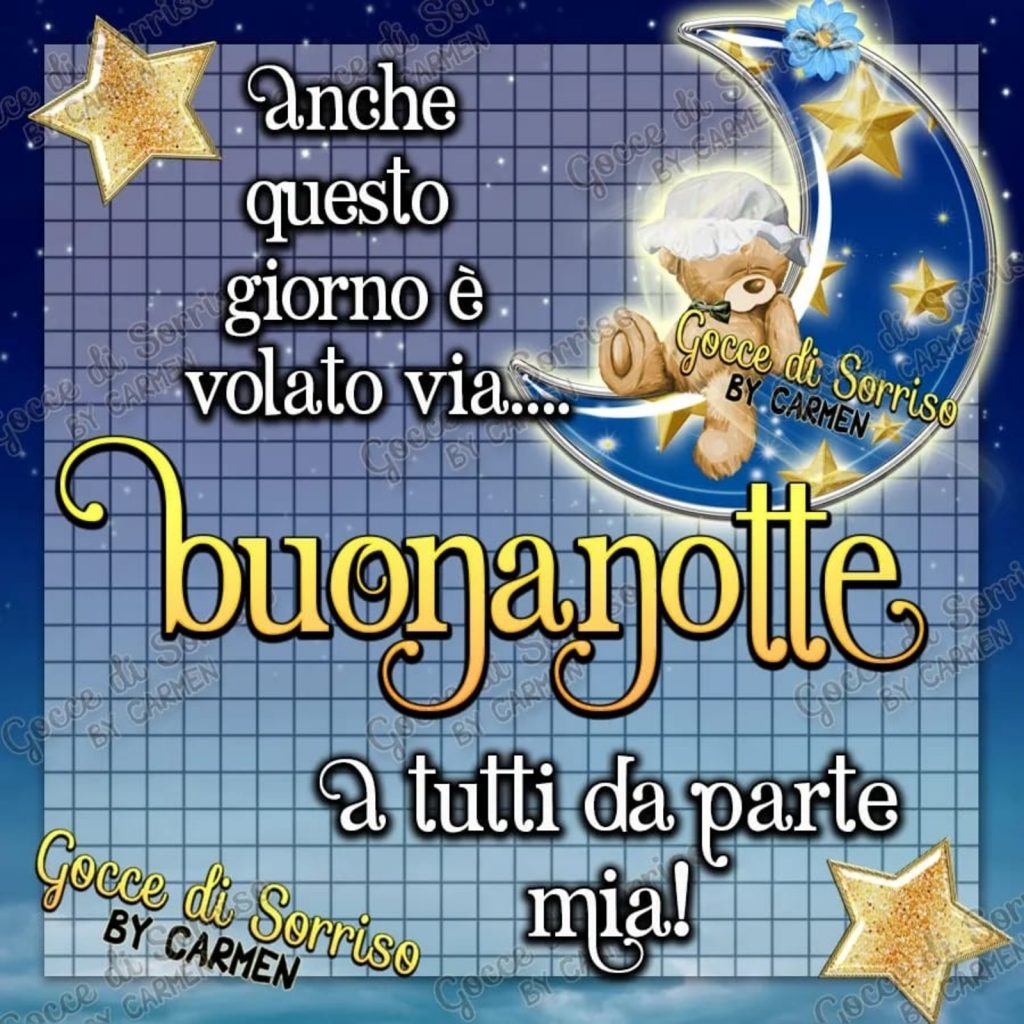 Anche questo giorno è volato via... Buonanotte a tutti da parte mia!