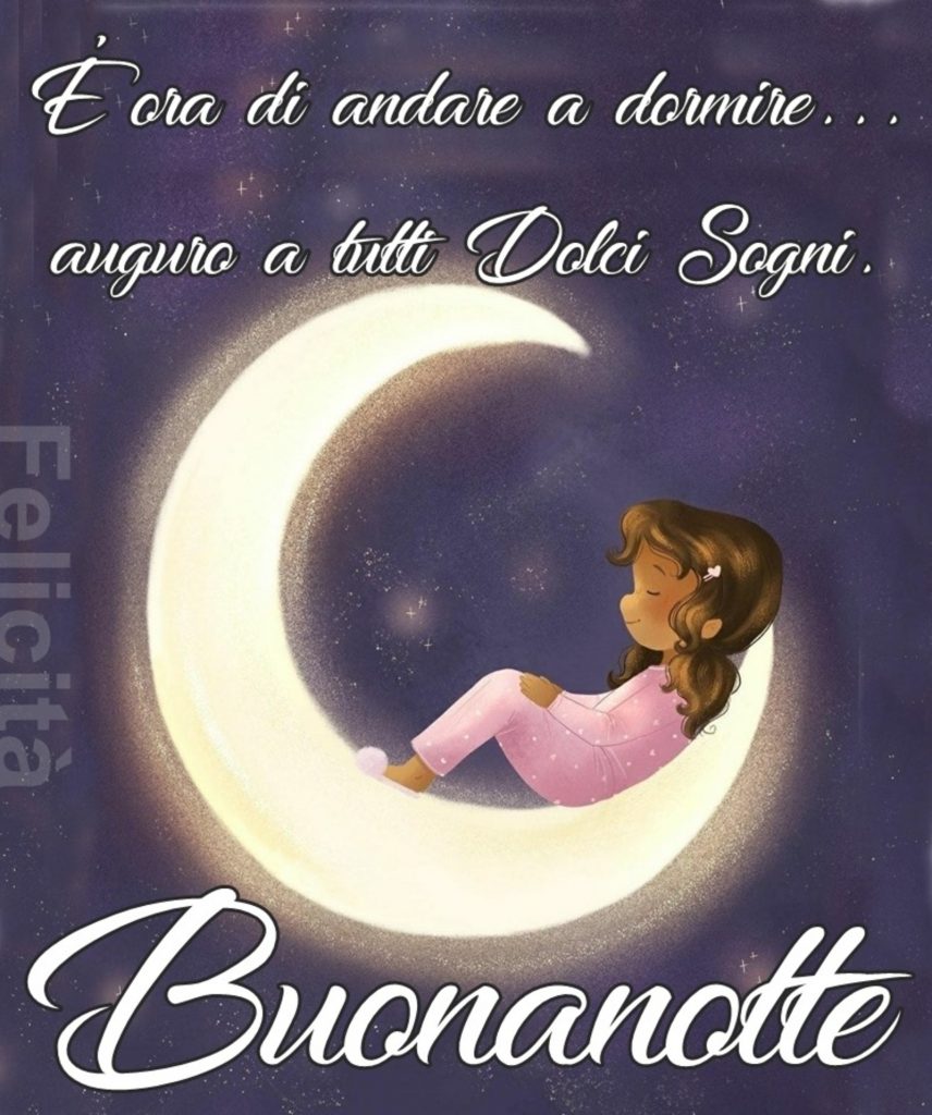 È ora di andare a dormire... Auguro a tutti Dolci Sogni. Buonanotte (Felicità)