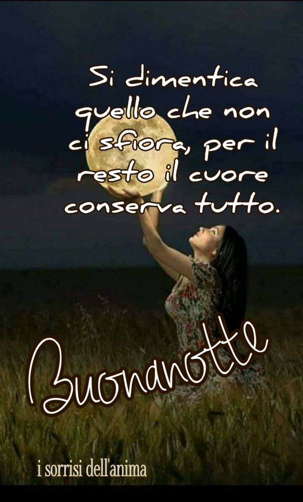 Si dimentica quello che non ci sfiora, per il resto il cuore conserva tutto. Buonanotte