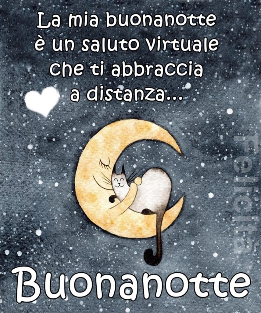 La mia buonanotte è un saluto virtuale che ti abbraccia a distanza... Buonanotte