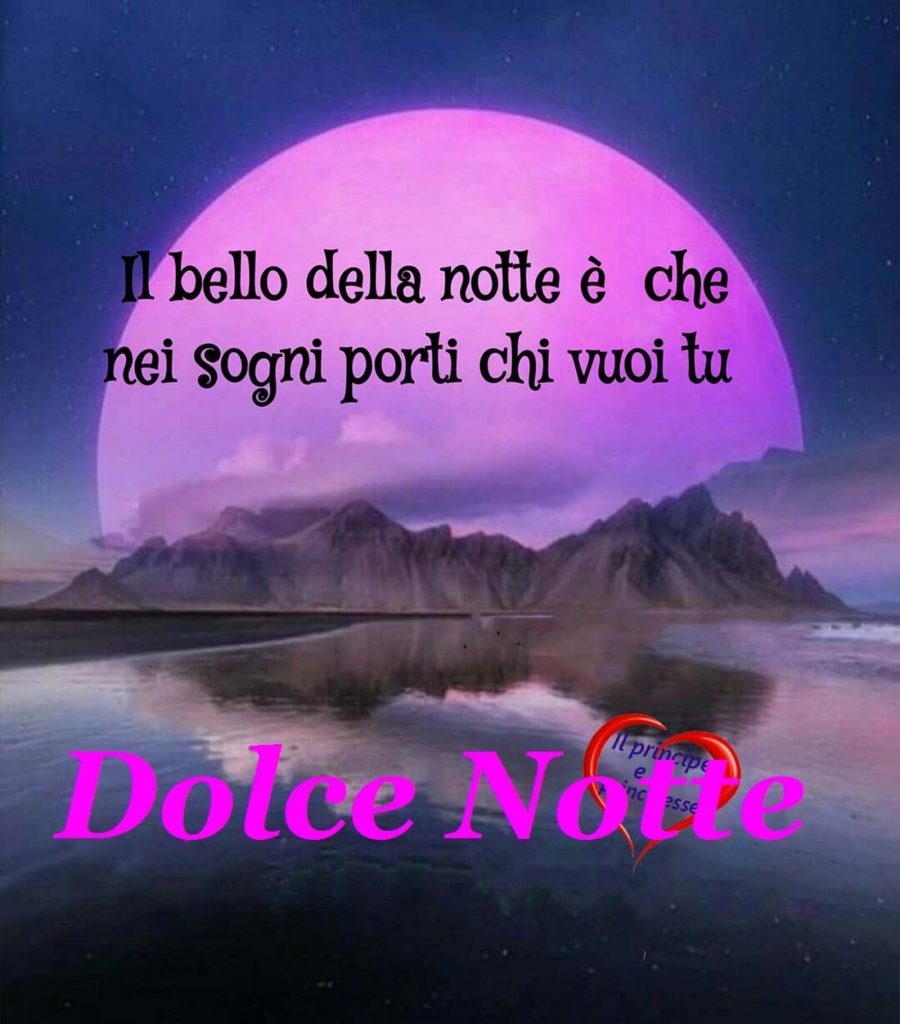 Il bello della notte è che nei sogni porti chi vuoi tu. Dolce Notte