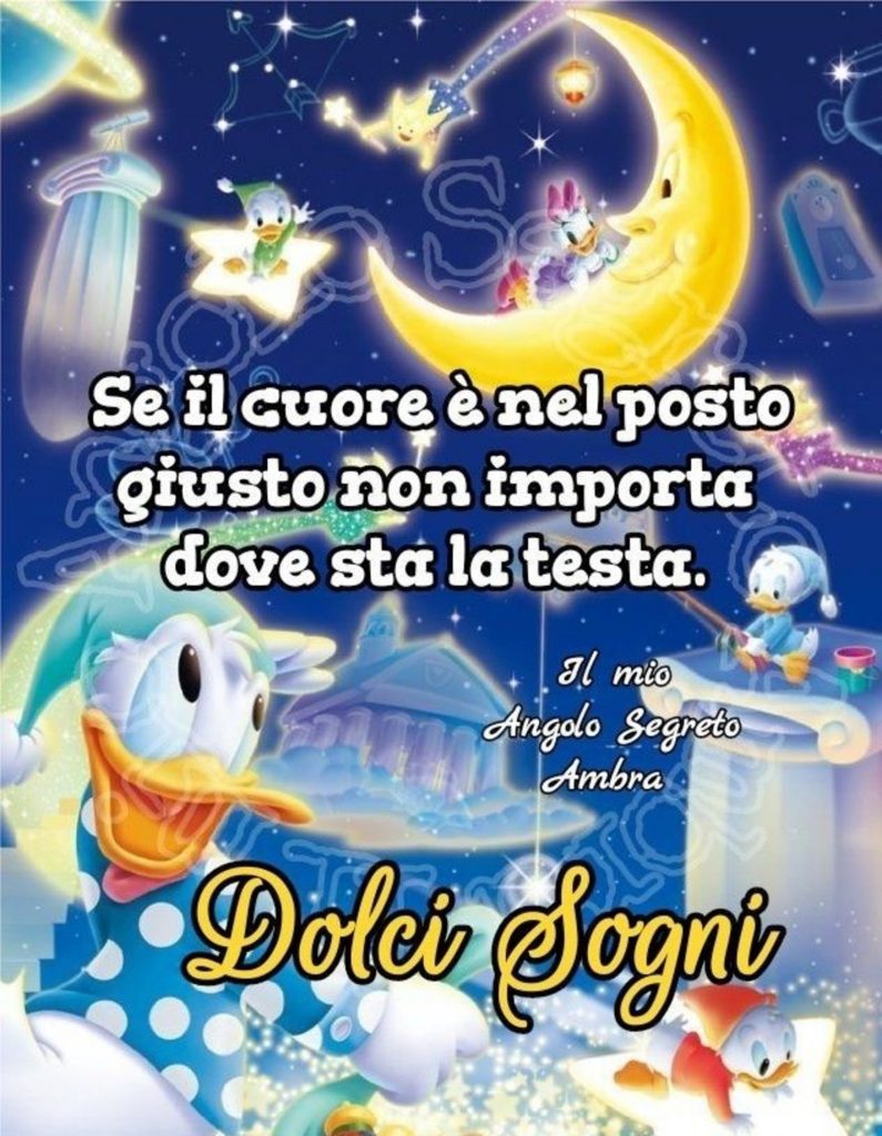 Se il cuore è nel posto giusto non importa dove sta la testa. Dolci Sogni