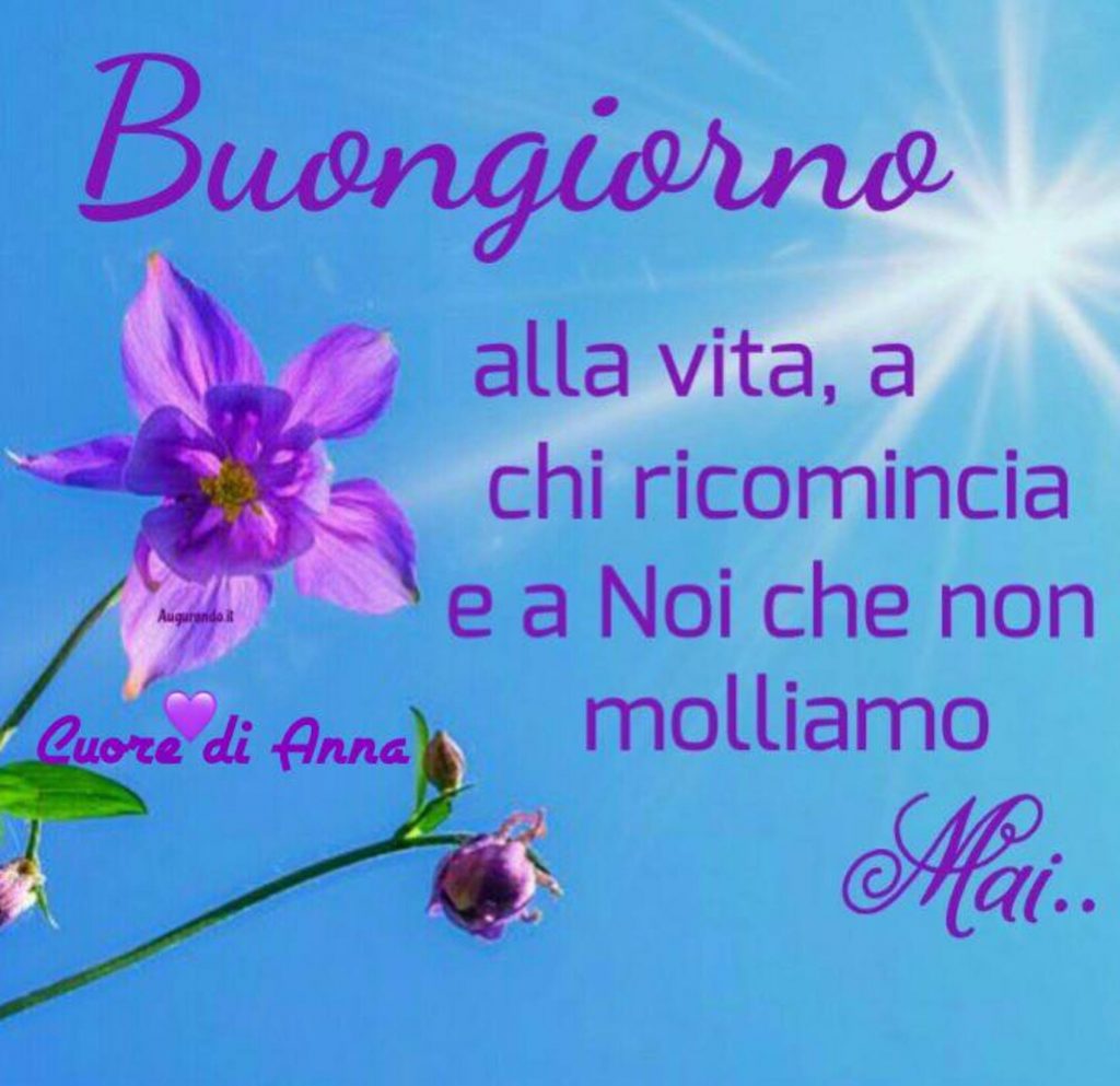 Buongiorno alla vita, a chi ricomincia e a noi che non molliamo mai... (Cuore di Anna)