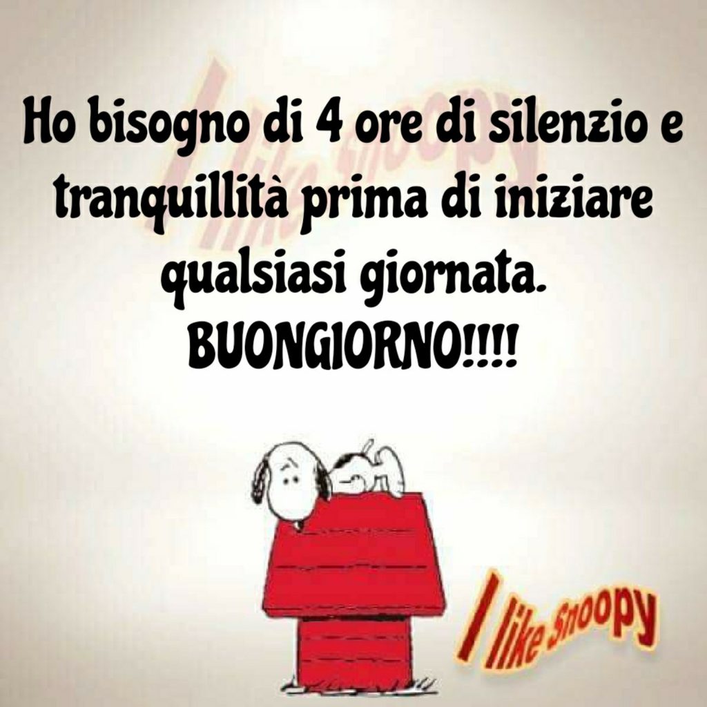 Ho bisogno di 4 ore di silenzio e tranquillità prima di iniziare qualsiasi giornata. BUONGIORNO !!!!