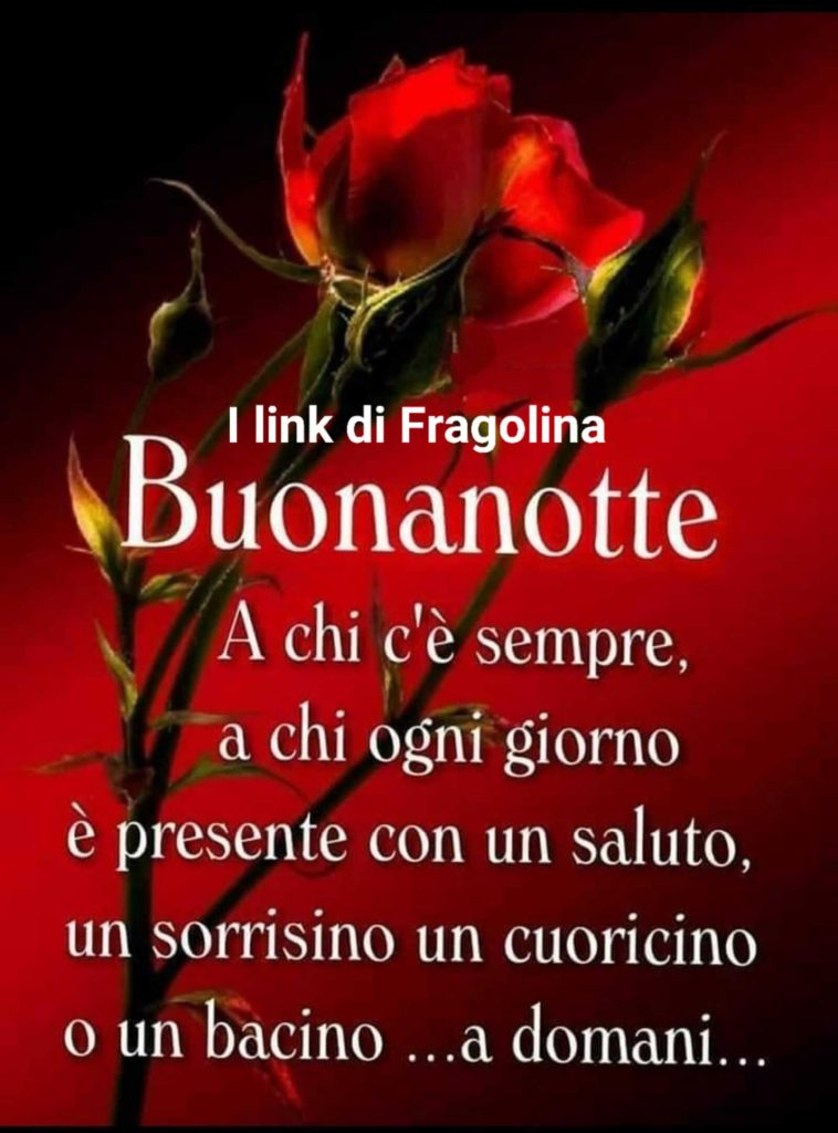 Buonanotte a chi c'è sempre, a chi ogni giorno è presente con un saluto, un sorrisino, un bacino... a domani...