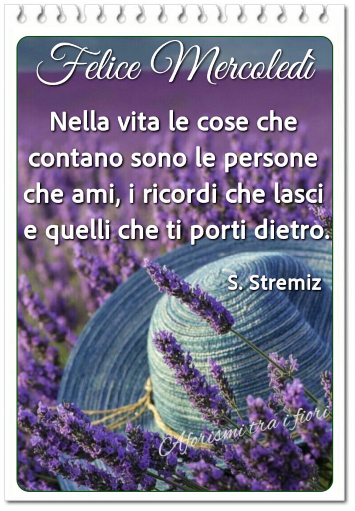 Nella vita le cose che contano sono le persone che ami, i ricordi che lasci e quelli che ti porti dietro. (S. Stremii)