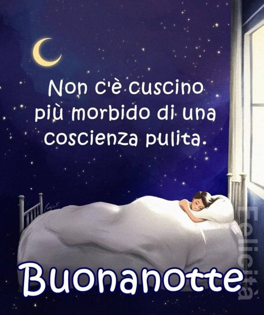 Non c'è cuscino più morbido di una coscienza pulita. Buonanotte (Felicità)