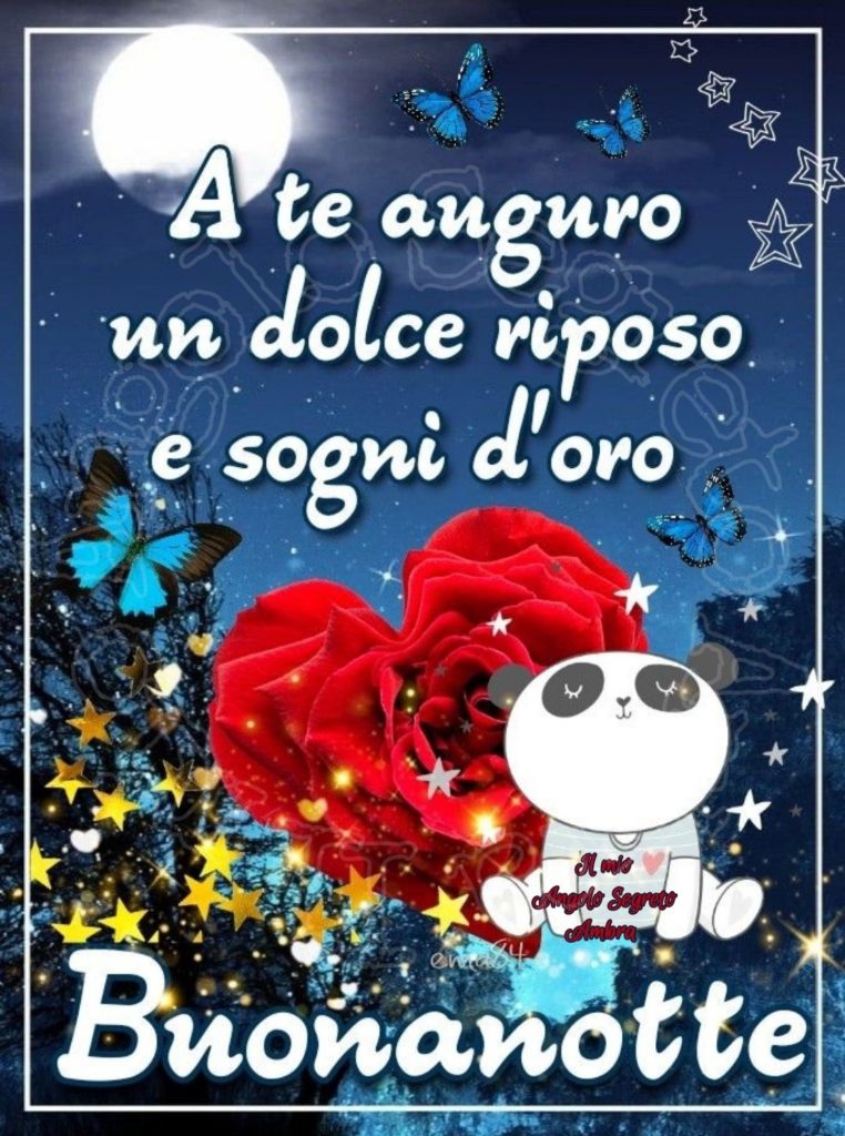 A te auguro un dolce riposo e sogni d'oro. Buonanotte