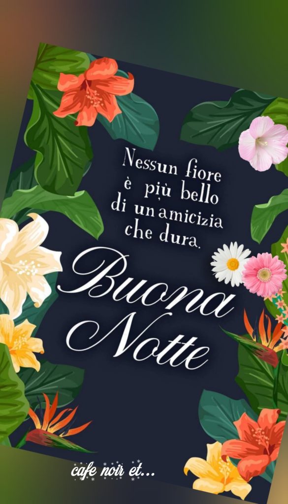 Nessun fiore è più bello di un'amicizia che dura... Buona Notte